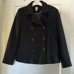 Like new Lauren Conrad Black lined polyester winter jacket.